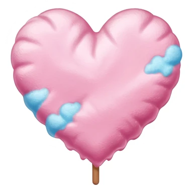 Cotton Candy, Heart-Shaped Cotton Candy – soft pink heart form with sparkle  sticker