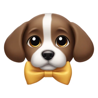 Cute dog wearing a bow sticker