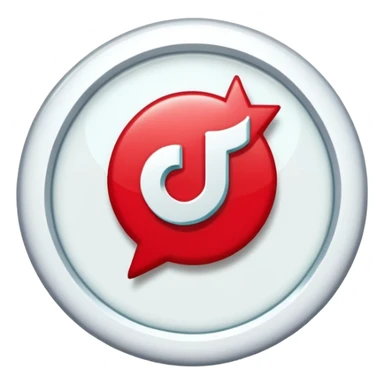 Crea la verificación de tik tok de color rojo  con un bien sticker