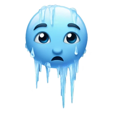 Frozen moon with icicles  sticker