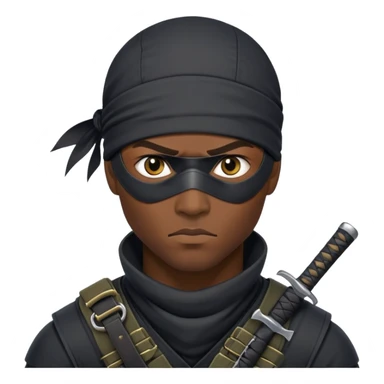 african-american ninja mercenary with eye-patch sticker