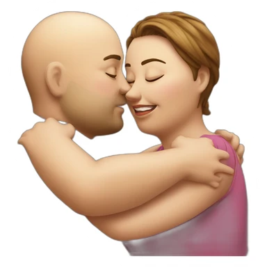 fat guy kiss a lady sticker
