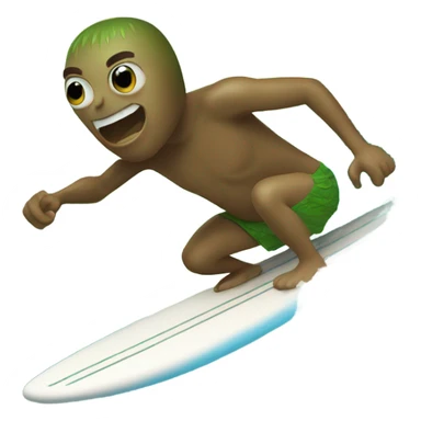 Kiwi riding surfboard sticker