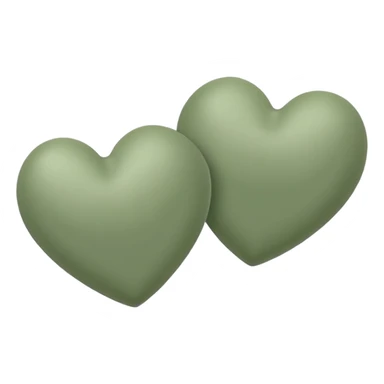 double sage green hearts sticker