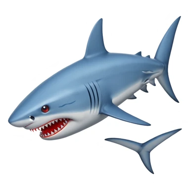 blue Shark attack efferct with blood sticker