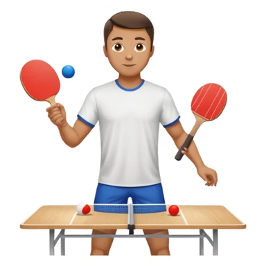 Guy playing ping pong on a 4x8 wooden table sticker