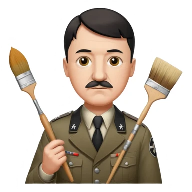 Adolf  hitler in uniform working as a decorator in a house nazi sticker