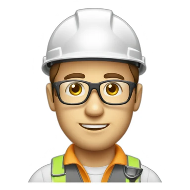 Construction engineer with safety glasses Caucasian sticker