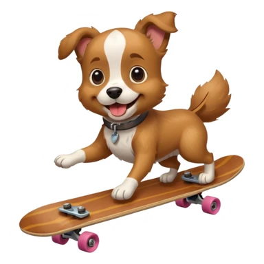 dog riding skateboard  sticker