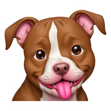 Brown pitbull giving kisses sticker