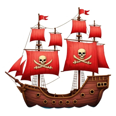 red pirate ships sticker