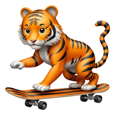 Tiger skateboarding  sticker