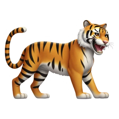 Tiger wearing Air Jordans and bedazzled teeth sticker