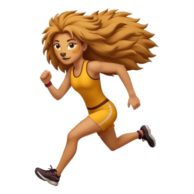 High resolution of a running women lion sticker
