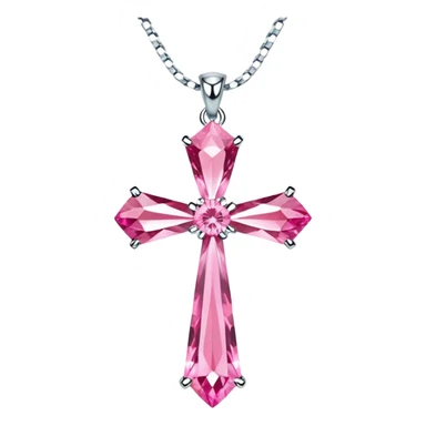 Pink Diamond Cross Pendant  sticker