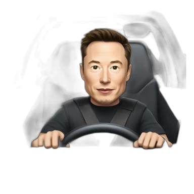 Elon musk riding in a Tesla cyber truck  sticker