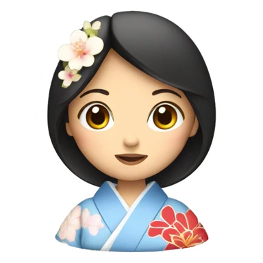 Japanese woman in kimono sticker