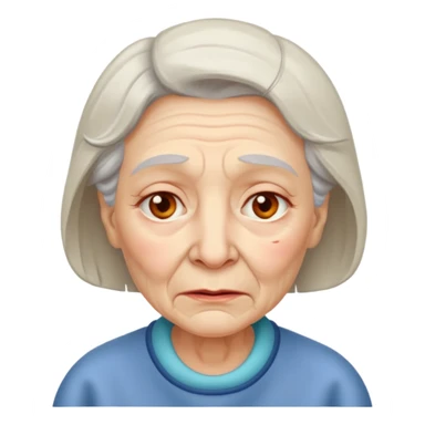 sick old woman with fever sticker