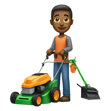 man with lawnmower sticker