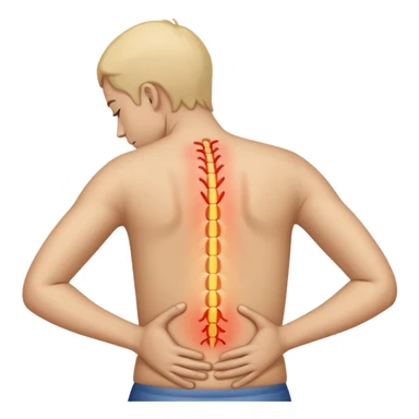 mao nas costas sentindo dor os rins sticker