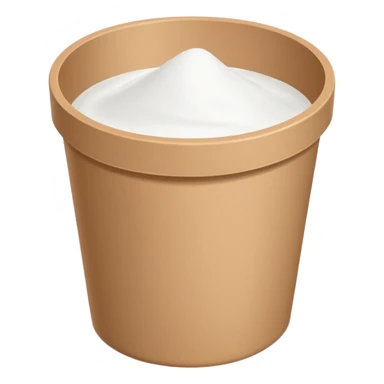 simple upright cardboard tub with plain cap, slightly opened to reveal white powder inside, no label, scoop, or extras, soft lighting, subtle shadows, transparent background, emoji scale sticker