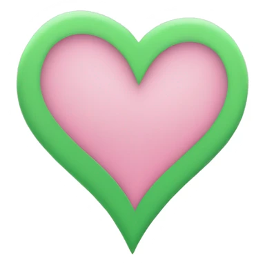 half green half pink heart  sticker