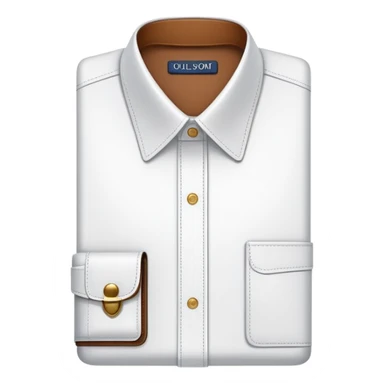 Folded collared shirt with style planner, professional outfit organization sticker