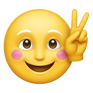 happy face holding a peace sign sticker