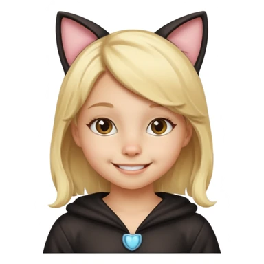 blonde girl kid in cat costume sticker