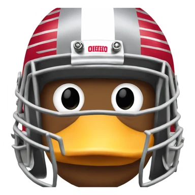 duck wearing an ohio state university football helmet sticker