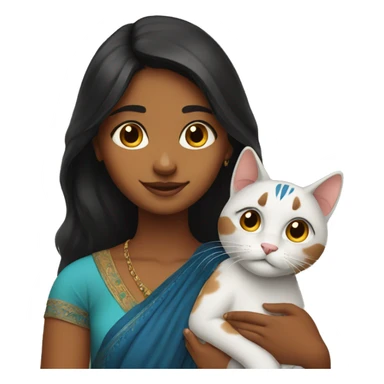 Indian girl with a cat sticker
