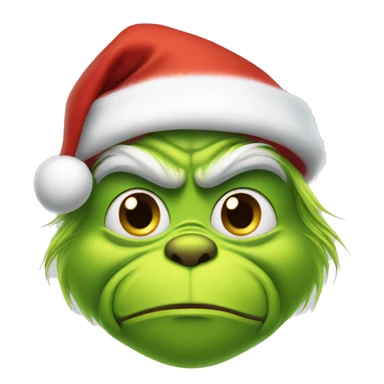 grinch wearing a Santa hat  sticker