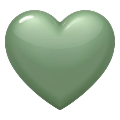 sage green heart with transparent bg  sticker