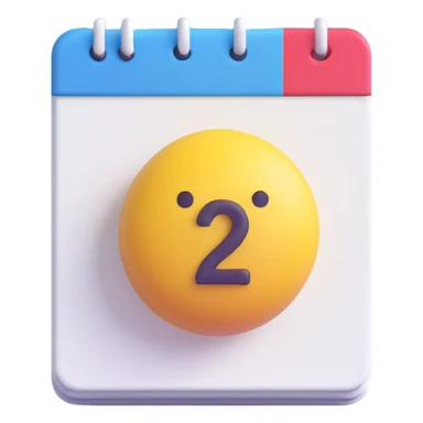 calendar emoji with the date '2' displayed sticker