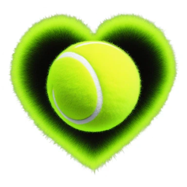 Tennis ball as a heart sticker