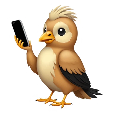 bird with a iphone  sticker