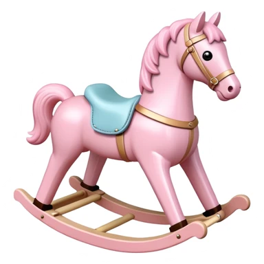 Pastel pink rocking horse toy sticker
