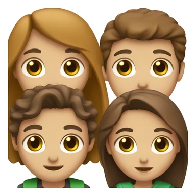 A couple with a boy with brown hair and beard and green eyes and a girl with long brown hair and brown eyes  sticker