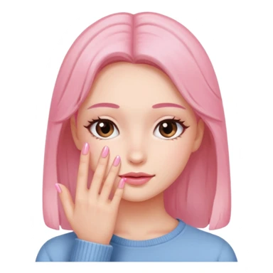 blushing with fingers sticker