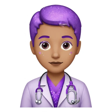 glitter purple doctor sticker