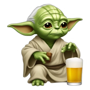 Yoda qui boit de la bière sticker