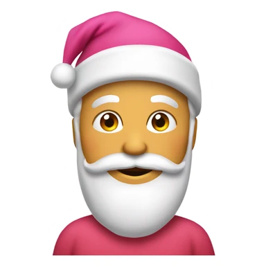Santa Claus Usando gorro de navidad color Rosa sticker