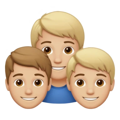 three brothers one blonde two with brown hair sticker