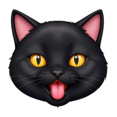 A black cat with tongue out sticker