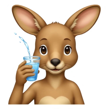 kangaroo drinking water sticker