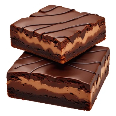 Cinematic Realistic Brownies, rich and dense with a deep chocolate hue, slightly cracked on top revealing the fudgy center, soft light reflecting off the warm surface, a few crumbs scattered around, glowing with an indulgent and comforting texture. sticker
