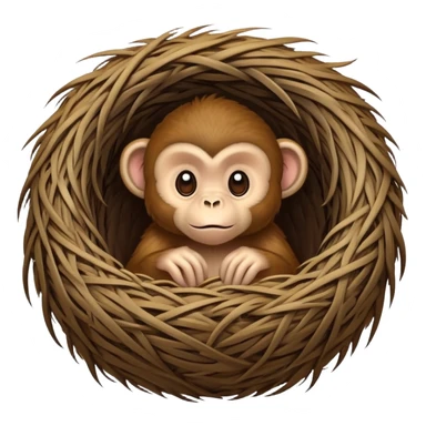 Monkey in the  nest sticker