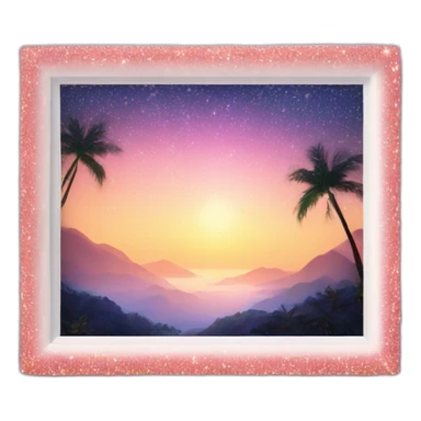 landspcape photo frame with sparkles sticker