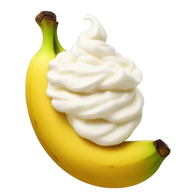 Banana with whipped cream on top sticker
