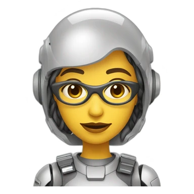 Female AI based teacher deressed like a futuristic robotic astrounaut sticker